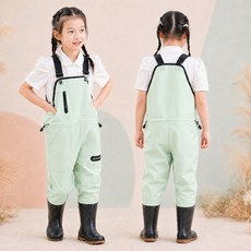 스토리원 키즈 해루질 갯벌 체험 아동 낚시 가슴 장화 U-KIDSH011, 220, 그린민트 220, 그린민트