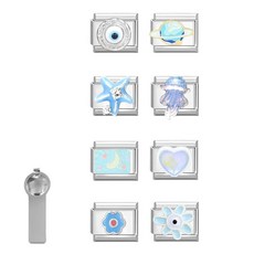 [ 1196907 ] ITingstere 이탈리안 블루 참 Only Charm 9mm 이탈리아 모듈러 참 팔찌 링크 핸드메이드 DIY 모듈 주얼리 선물 사랑