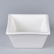 도자기 사각접시 반찬용기 사각그릇 사각볼그릇, 로코 하이본 도자기 사각볼 3.75볼