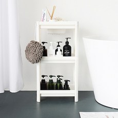 펀타스틱 다용도 2단 3 좁은공간 사이드 선반 조립식 욕실코너 장 좁은집 무볼트 틈새, 화이트 2단