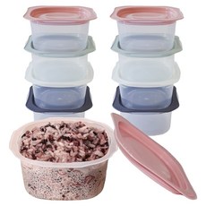 국내생산 온더밥 국내생산 전자레인지용 냉동밥용기 300ml, 혼합색상, 8개