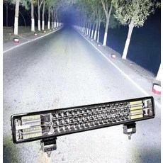 차량용 써치라이트 오프로드 서치바 랜턴 화물차 led 50cm 96등 288W 고정 브래킷+시가잭 케이블 세트, 브래킷+강력 자석+시가잭 케이블 세트, 64cm 360W 라이트+점멸등 하단, 1개