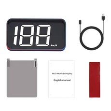 M2 업 디스플레이 GPS HUD 디지털 속도계 플러그 앤 플레이 범용 차량 대형 글꼴, White MPH, 1개