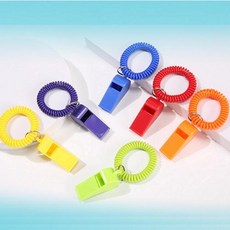 6컬러 손목 스프링 밴드 다용도 호루라기 키링 열쇠고리 단체 대량, 그린, 1개