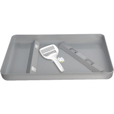 재사용 가능한 쓰레기 트레이 펫세이프 스쿱 프리 고양이 쓰레기통 트레이 셀프 클리닝 쓰레기통 스쿱 냄새 얼룩 녹을 전혀 흡수하지 않는 새로운 디자인 클린 그레이, Grey