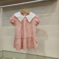 [모이몰른] 레이라 원피스# 화사한 핑크 바닥 컬러에 화이트 컬러로 잔잔한 나뭇잎 모티브를 그린 전판나염 반팔 원피스! 편안하고 부드러운 싱글 소재!