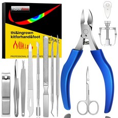 손톱정리기 네일 클리퍼 세트 스테인레스 스틸, 사파이어블루 디럭스 12종 부모님선물, 기본 색상