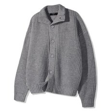 브랜드정품 트릴리온 TRILLION 워셔블 하이넥 버튼 업 카라 가디건 니트 (MELANGE GRAY) 225557