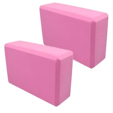 요가 블록 2팩 9x6x3 인치 튼튼한 폼 프리미엄 EVA 필라테스 명상 스트레칭 및 토닝을 위한 논 슬립 고밀도, Pink