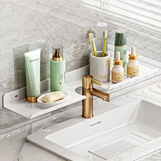 욕실장 무타공 벽부착형 세면대 선반 정리 수납대, u자홀형