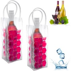 아이스 와인 백 쿨러 냉장고 레드 화이트 샴페인 스파클링 병 세트 2 핑크, Pink Wine Bag