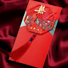 高質感立體紅包袋 加厚【HP03】過年 新年, 1個, 9.流蘇鏤空-喜鵲,單張