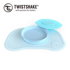 Twistshake轉轉扣餐盤餐墊組(40 X 27cm) 學習餐具 寶寶餐具 寶寶餐盤 矽膠餐具, 餐墊組(大)-藍, 1個