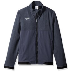 Speedo 유니 아동용 재킷 풀 지퍼 테크 팀 웜업 청소년 226301 7312427327, Large, Speedo 블랙