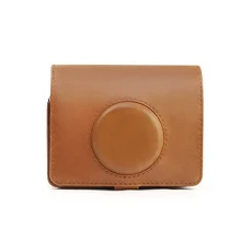 후지필름 인스탁스 미니 EVO 즉석 카메라용 인조 가죽 카메라 가방 (숄더 스트랩 하드 보호 쉘 포함), 04 type1-brown