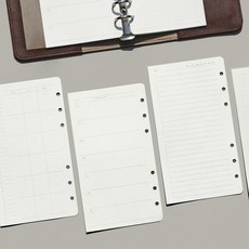 A6 6공 새틴 레이어북 다이어리 리필 속지 M80 (6종), 모눈 노트