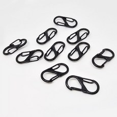 양방향 비너 S형 캠핑 낚시 연결고리 카라비너 10개입 3cm 4cm 5cm, 10개, 블랙 양방향비너