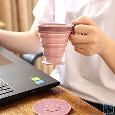 담아잇 접이식 실리콘컵 등산용물컵, 그레이