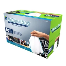 GRAB-A-RAG 超細纖維拭布, 白色藍邊, 80個