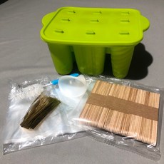 CHENset K178 矽膠 DIY 冰棒模具 雪糕盒 製冰盒 枝仔冰 12支, 1個, （造型冰棒9支）綠色