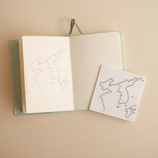애니캐넌 한국지도 투명 점착 메모지 한국사 한국지리, 1개