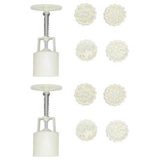 Unionvicky 원형 DIY 엠보싱 핸드 프레스 스탬프 + 월병틀 4개입 세트 50g, 프레그런트 카멜리아, 2개