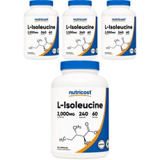 nutricost L-異白胺酸膠囊 2000mg, 240顆, 4罐