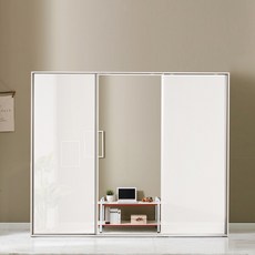 국내제작 직접배송 키높이 클래시 2430mm 슬라이딩 장롱 옷장 이불장 양복장 수납장, 은경1+LPM화이트2