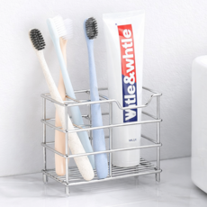 옥타기지 스텐 욕실 칫솔꽂이 칫솔거치대, 실버, 1개