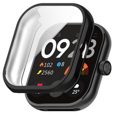 適用 Redmi Watch 4 / 5 全包 TPU 保護殼, 電鍍黑, 1個
