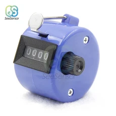 러닝 킥 스포츠용 수동 기계식 클릭 핸드 카운터 4 자리 기계식 카운터 0000-9999 숫자 카운트, 06 Blue