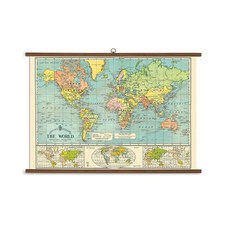 카발리니 페이퍼 월드 맵 빈티지 학교 차트