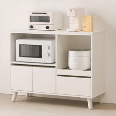 퍼니하우스 뮤아 LPM 주방수납장 전자렌지대 1000 방문설치, 화이트, 2단