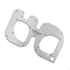 가죽 커팅 도구 코너 커터 원형 눈금자 금속 드로잉 템플릿 가이드, Double round formwor, 1개