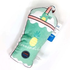 綺敏 K9 LINK TUFF 狗狗玩具 耐咬發聲響紙娃娃 狗磨牙舒壓玩具 福媽寵物, 鳳梨鱷魚奶茶-綠色, 1個