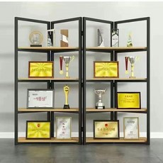 상패 진열장 전시 보관함 피규어 골동품 거실 트로피, 라이트 월넛 컬러 200x36x180