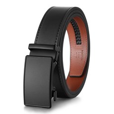 MILORDE 남성용 가죽 래칫 벨트 - 35mm - 맞춤형 핏 베이직 블랙. 36인치-42인치 허리 조절 가능