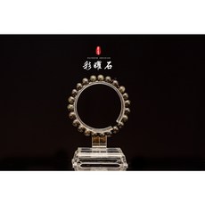 晶寶 老礦彩曜石手珠/手串 限量招財人氣商品 老礦彩金銀曜石 銀曜石/顆顆雙對眼彩曜石手串