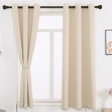 생활의 미쁨 탄탄한 3중직 암막커튼 2장세트 132x160cm 베이지 암막커튼작은창