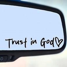 trust in god 기독교 천주교 자동차 레터링 스티커 룸미러 사이드미러 유리 감성 데칼 자동차 스티커, 3개, 블랙