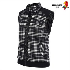 (여성)체크 패턴 집업 베스트_MMW3WV11