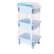리빙스마일 직사각 기저귀 정리함 3단, 블루, 1개