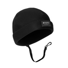 MYSTIC 2MM防寒頭套 衝浪潛水帽 浮潛滑水溯溪保暖泳帽 全彈性防掉繩設計, 經典黑大碼, 經典黑