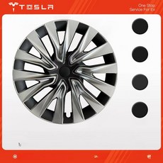 테슬라 모델Y 전용 휠커버 휠 보호대, 24-25 엑스트라 뉴 3 18 블랙 실버, 1개