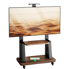 이동식 TV 스탠드 일체형 거치대 창비 하이센스 TCL 호환, 월넛 32-80인치 155kg