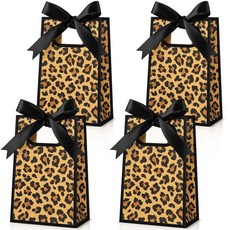 Kolldenn 손잡이가 달린 감사 선물 가방 30개 25.4 x 18.9 x 8.1cm(10.2 x 7.1 x 3.2인치) 우아한 파티 선물 가방 리본 리본 포함 결혼식 신, 브라운 블랙