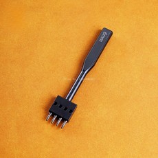 라운드 홀 로우 펀치 DIY 가죽 가방 신발 핸드 스티칭 보조 펀칭 도구, 6mm 4 teeth
