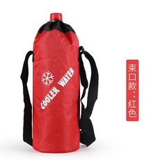 牛津布保冰水壺袋 保溫保冷斜背水壺袋 便攜隨行水杯袋 耐磨防水水壺提袋, 小雪花-紅色1.5L, 1個