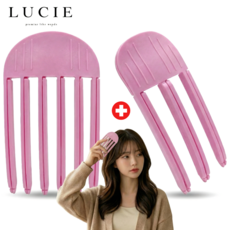 루시에 30초 고정 헤어클립 볼륨픽 집게, 1세트, 퓨어 핑크 6핀 + 3핀
