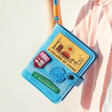 旅行蓋章本 紀念冊 手帳本 活頁/可拆卸 旅行收納地圖 手帳本蓋章本, 1個, 藍色